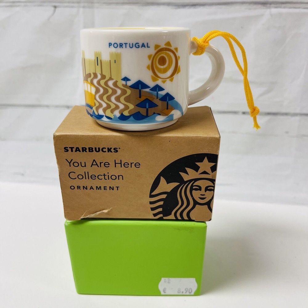 Starbucks Coffee PORTUGAL Ornament 2018 You Are Here Collection 2oz Cup Mug Mini